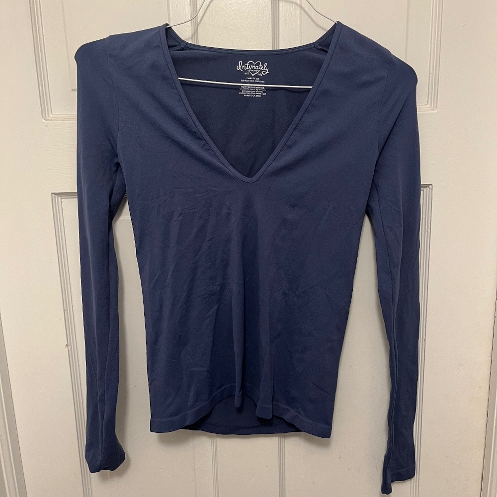 Blue Free People Intimately Long Sleeve Top